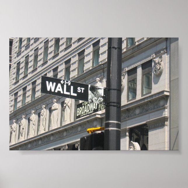 Wall Street und Broadway, New York City Poster (Vorne)