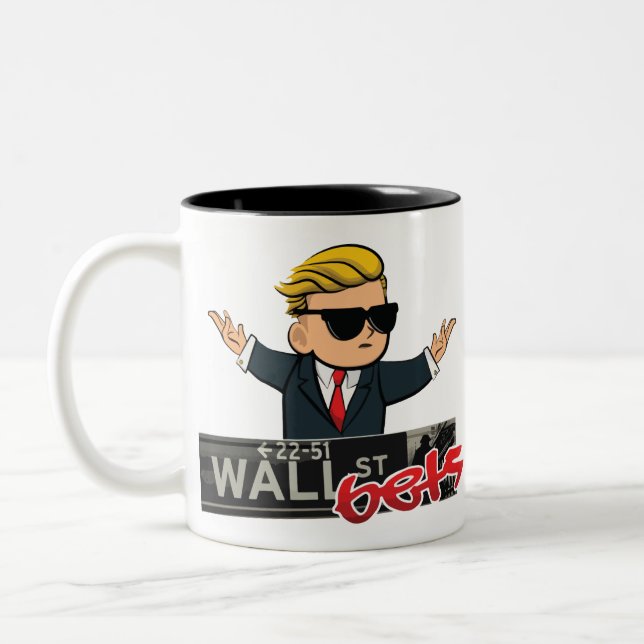 Wall Street-Wetten Zweifarbige Tasse (Links)