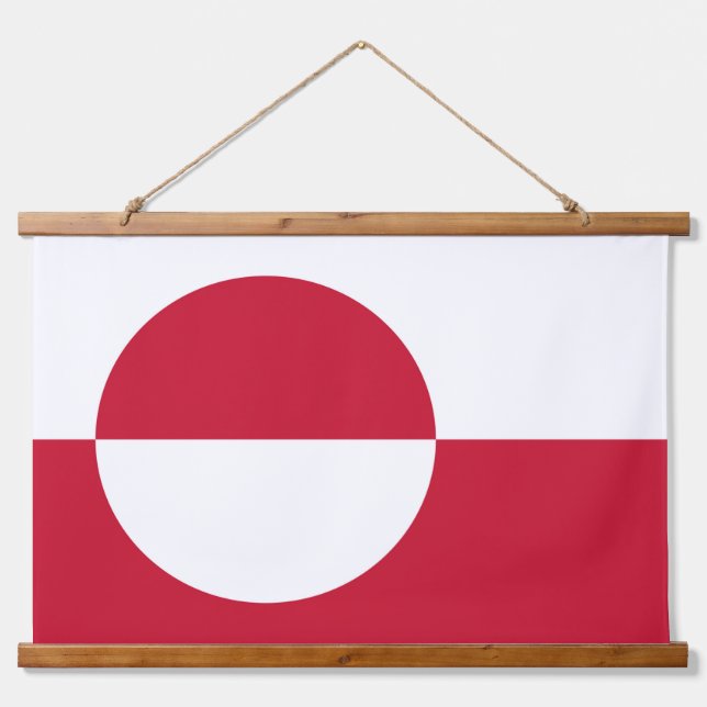 Wall Tapestry mit der Flagge Grönlands, Dänemark Wandteppich Mit Holzrahmen (Vorne)