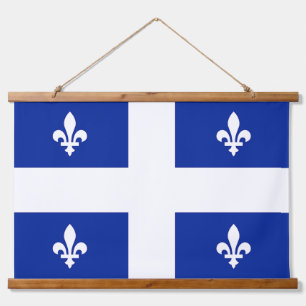 Wall Tapestry mit der Flagge von Quebec, Kanada Wandteppich Mit Holzrahmen