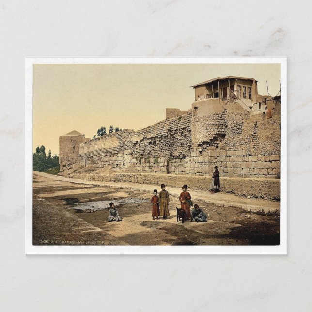 Wall, über den St. Paul entkam, Damaskus, Heiliger Postkarte (Vorderseite)