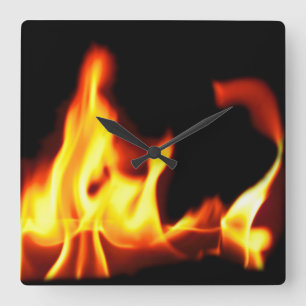Wall-Uhr am Feuer- und Eisplatz Quadratische Wanduhr