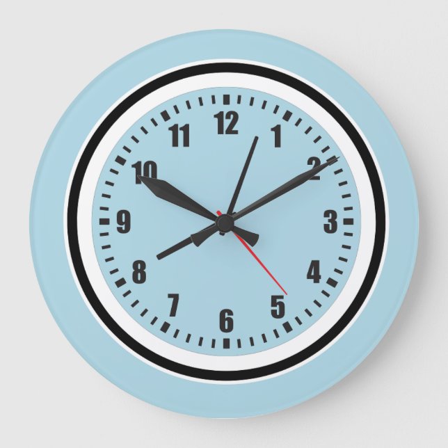 Wall-Uhr, blaue, kreisförmige Wanduhr, klassisch Große Wanduhr (Vorderseite)