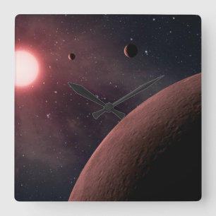 Wall-Uhr des Planeten-Systems Quadratische Wanduhr