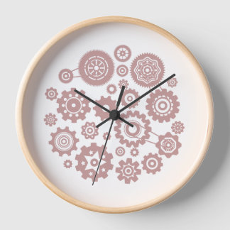 Wall-Uhr mit dekorativen Mechanikgeräten Uhr