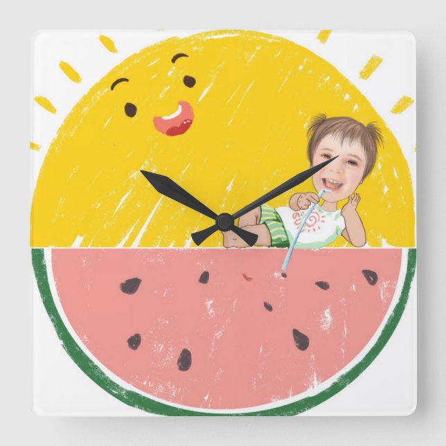 Wall-Uhr Quadratische Wanduhr (Vorderseite)