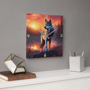 Wall-Uhr Quadratische Wanduhr