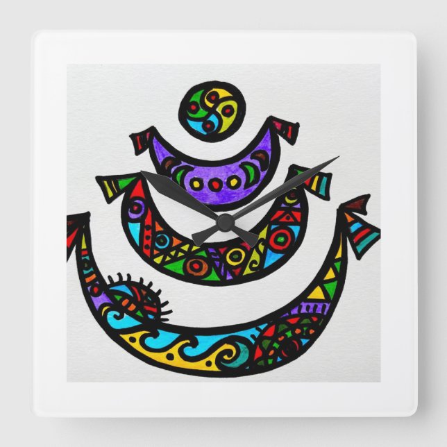 Wall-Uhr Quadratische Wanduhr (Vorderseite)