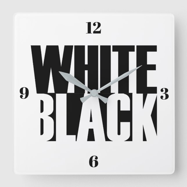 Wall-Uhr - Schwarz-weiß Quadratische Wanduhr (Vorderseite)