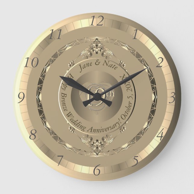 Wall-Uhr zum 19. und 8. Bronze-Jubiläum Große Wanduhr (Vorderseite)