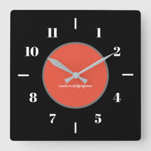 Wall-Uhren - Schwarzer Hintergrund O/R-Kreis Moder Quadratische Wanduhr