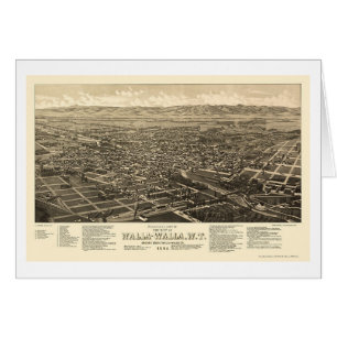 Walla Walla, carte panoramique de WA - 1884