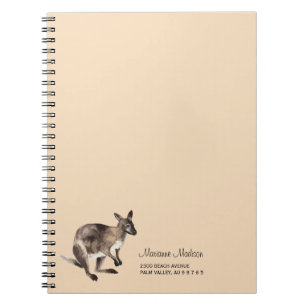Wallaby in Aquarelltönen Notizblock