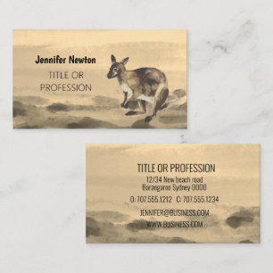 Wallaby in Aquarelltönen Visitenkarte