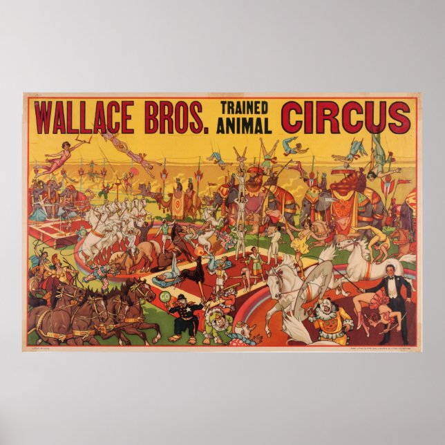 Wallace Bros. Fortgeschrittenes Zirkusposter Poster (Vorne)