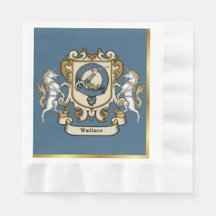 Wallace-Clan-Abzeichen Blau Personalisiert Serviette