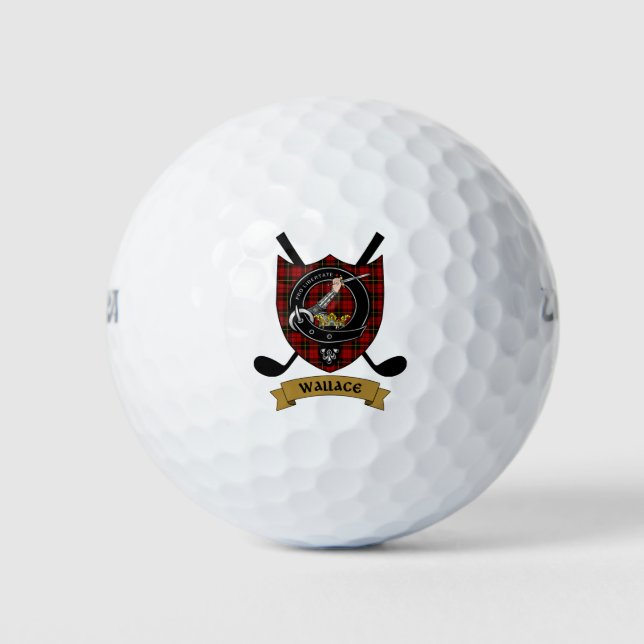 Wallace Clan Abzeichen & Crossed Golfball (Vorderseite)