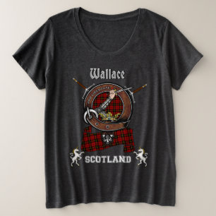 Wallace Clan Abzeichen mit Schwertern Große Größe T-Shirt