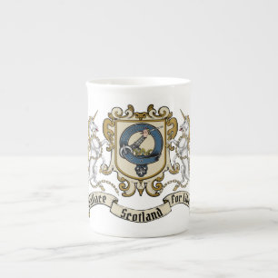 Wallace Clan Abzeichen & Motto Prozellantasse