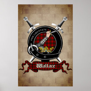 Wallace Clan Abzeichen on Castle Wall Poster 18x24