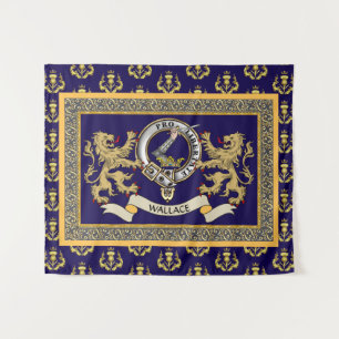 Wallace Clan Abzeichen Personalisiert Blue Wandteppich