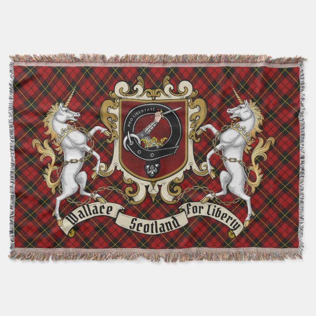 Wallace Clan Abzeichen & Tartan Decke (Vorderseite)
