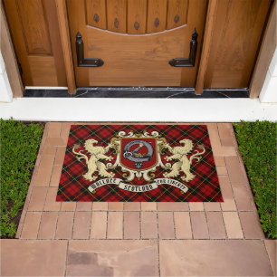 Wallace Clan Abzeichen & Tartan Doormat Fußmatte