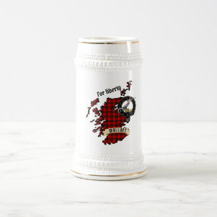 Wallace Clan Abzeichen & Tartan Karte von Schottla Bierglas