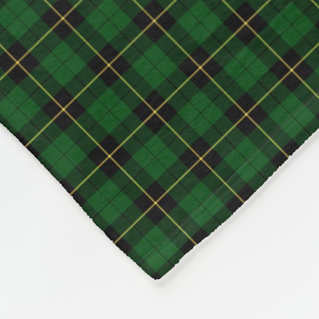 Wallace Clan Black and Green Jagd Tartan Fleecedecke (Ecke)