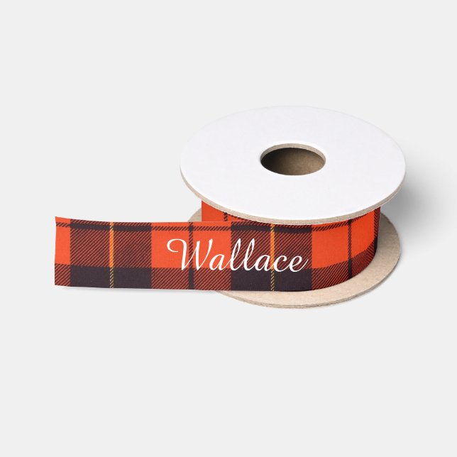 Wallace-Clan karierter schottischer Tartan Satinband (Spule)