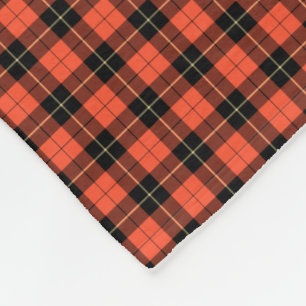 Wallace-Clan-Koralle und schwarzer alter Tartan Fleecedecke