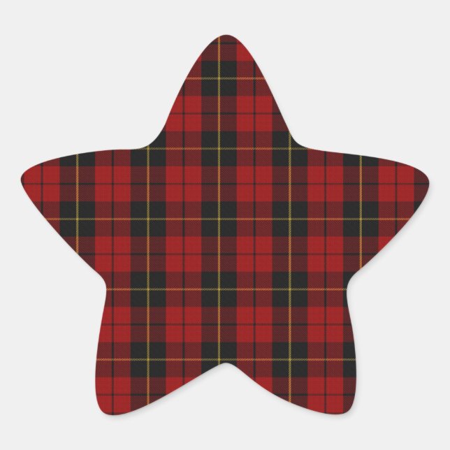 Wallace Clan Scottish Tartan Stern-Aufkleber (Vorderseite)