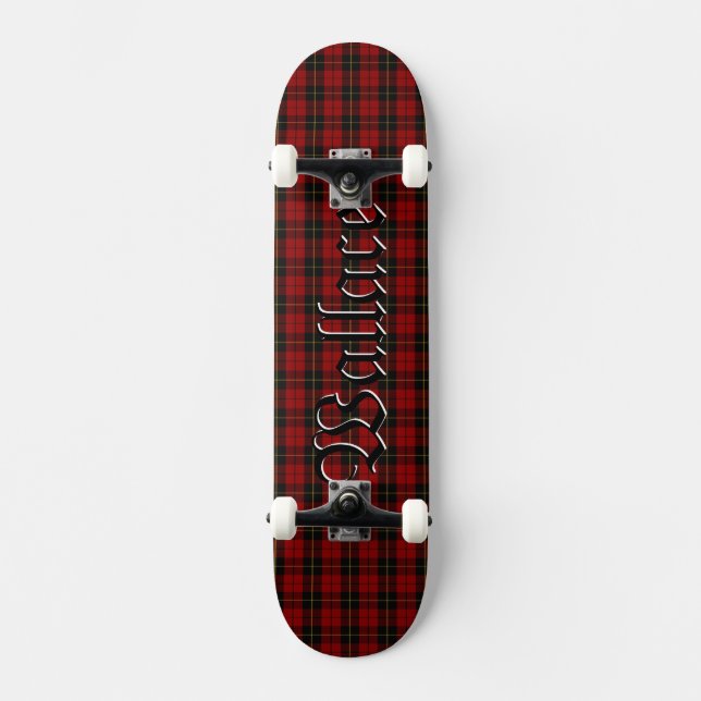 Wallace Clan Tartan Scottish Kariert Pattern Skateboard (Vorderseite)