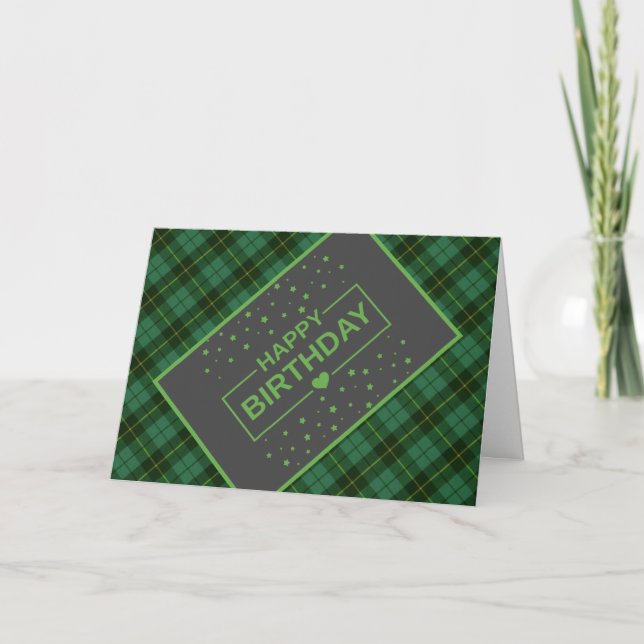 Wallace Green Tartan Carte d'anniversaire (Devant)