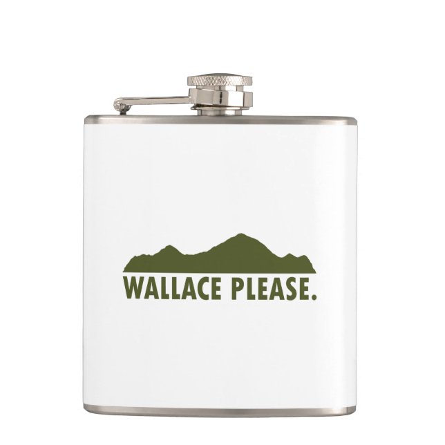 Wallace Idaho Bitte Flachmann (Vorderseite)