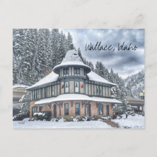 Wallace Idaho Depot im Winter Postkarte