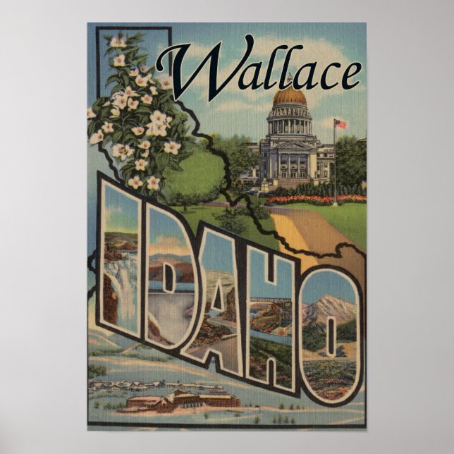 Wallace, Idaho - Große Buchstabenszenen Poster (Vorne)