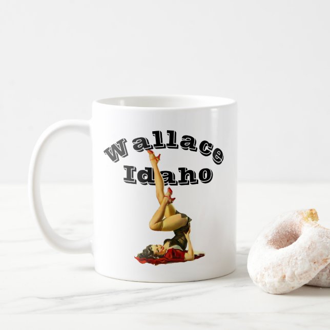 Wallace Idaho Pinup Girl Kaffeetasse (Mit Donut)