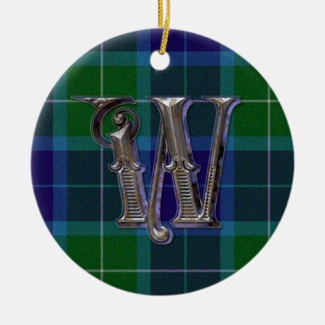 Wallace Kariert Monogram Ornament (Vorne)