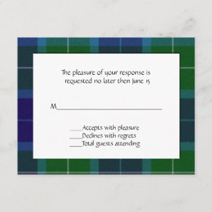 Wallace Kariert RSVP Card Karte
