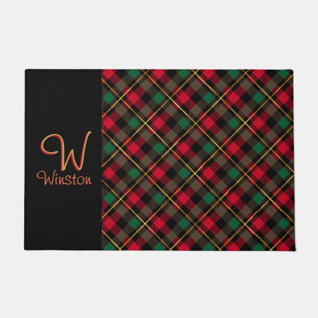 Wallace Red Kariert Doormat Fußmatte (Vorderseite)