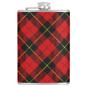 Wallace Red Tartan Flachmann