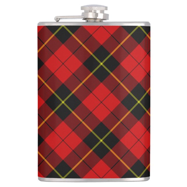 Wallace Red Tartan Flachmann (Vorderseite)