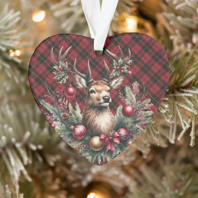 Wallace Red Weathered  Scottish Tartan Christmas Ornament (Baum)