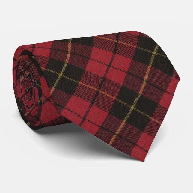 Wallace Red Weathered Scottish Tartan Krawatte (Gerollt)