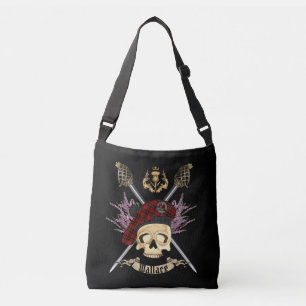 Wallace Skull & Crossed Schwerter Zeichenkette Tas Tragetaschen Mit Langen Trägern