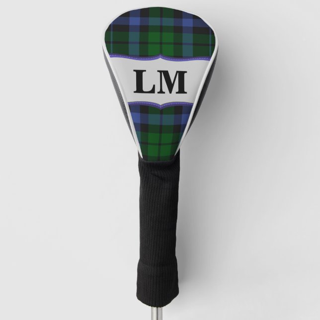 Wallace Tartan Blue & Green Club Driver Cover Golf Headcover (Vorderseite)