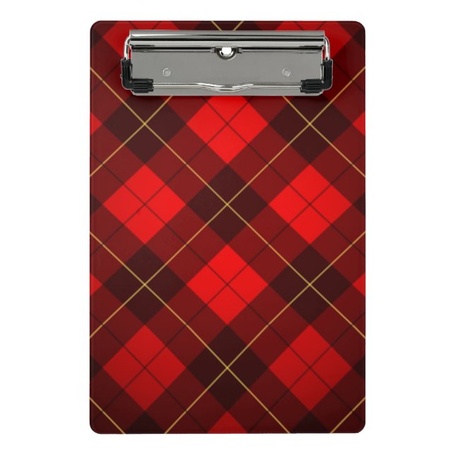 Wallace-Tartan-Hintergrund Mini Klemmbrett (Vorderseite)