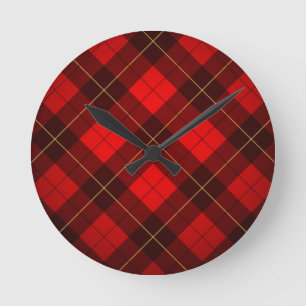 Wallace-Tartan-Hintergrund Runde Wanduhr