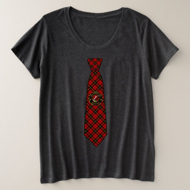 Wallace Tartan Necktie Women's Große Größe T-Shirt (Design vorne)